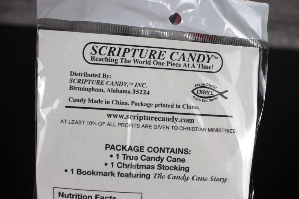 Scripture Candy Pack of 4 Jesus Stocking Candy Cane Scripture Bookmark New