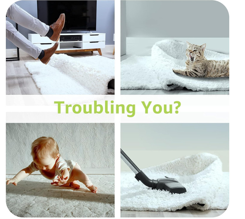 Rabenda 12 Pcs Grippers for Rugs, Non Slip Rug Pads for Hardwood Floors - NEW