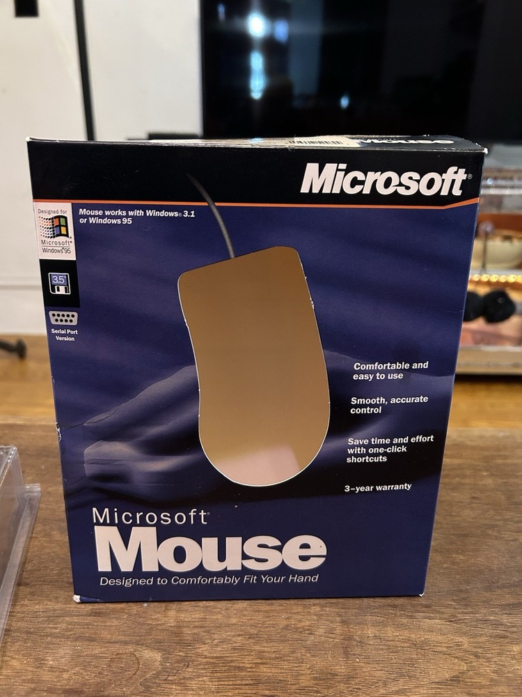 vintage microsoft serial mouse Box, Papers And Software Only NO MOUSE DOS WIN 95