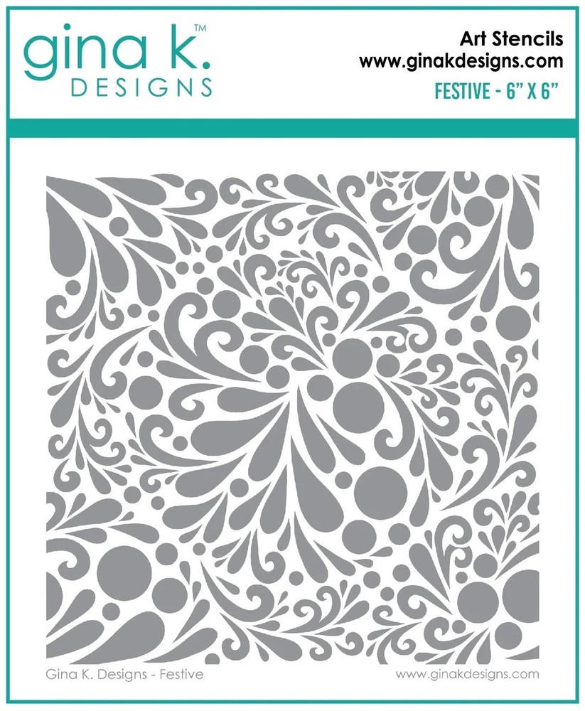 Gina K Designs FESTIVE Stencil, New