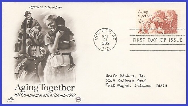 USA3 #2011 ADDR PCS ARTCRAFT FDC   Aging Together