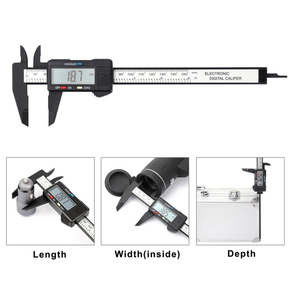0-6" Calipers Measuring Tool Electronic Micrometer Caliper LCD Screen Auto-Off