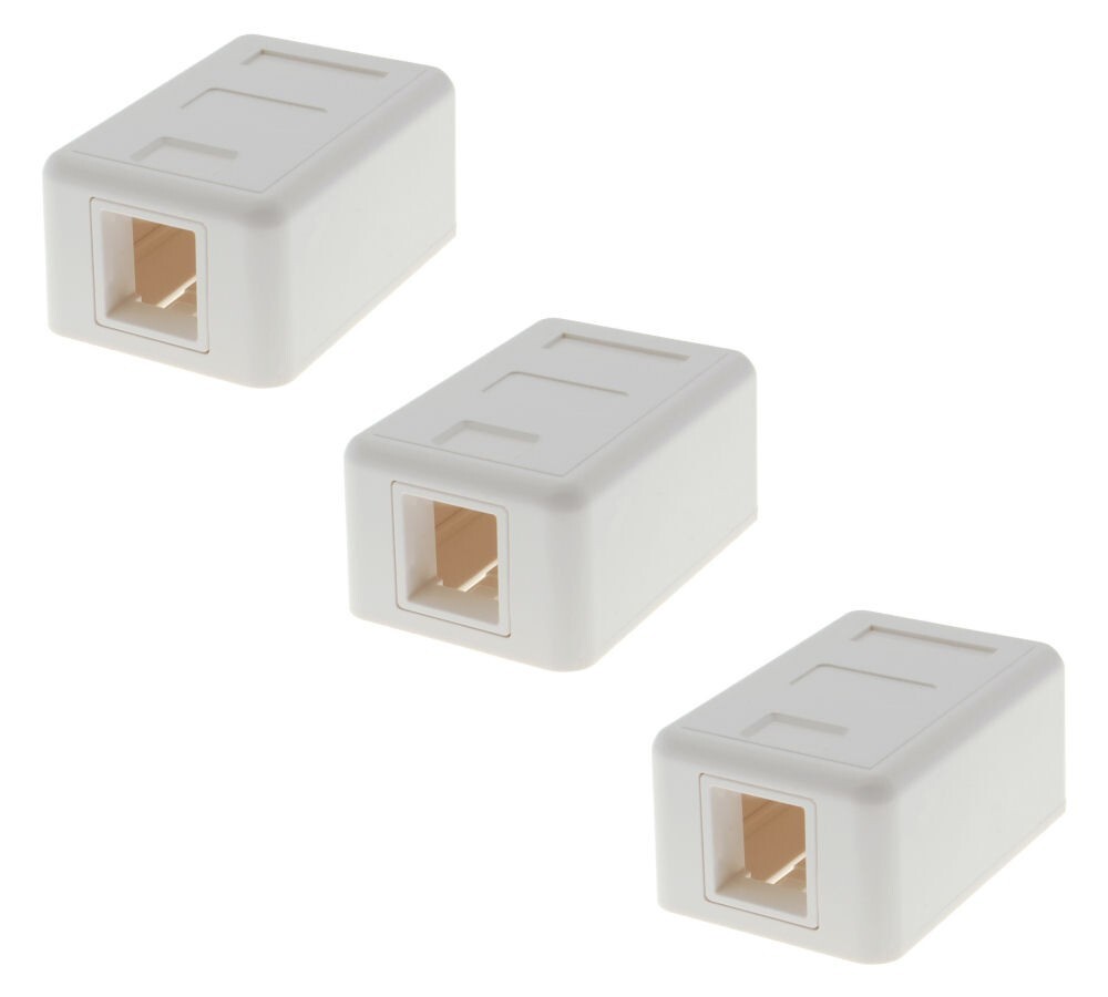 3x 1 Port Blank RJ45 CAT Network Surface Wall Mount Box For Insert Keystone Jack
