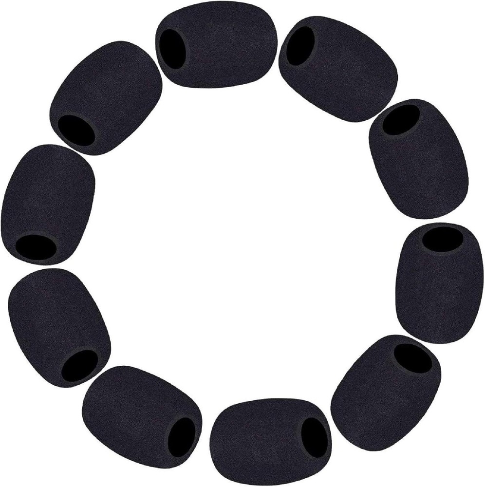Acoustic Windscreen Pack - 10 Durable Foam Mic Covers for Professionals