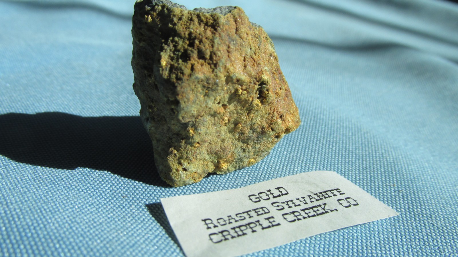 Cripple Creek Colorado Roasted Sylvanite Visible Free Gold Specimen-1.50 x 1.00