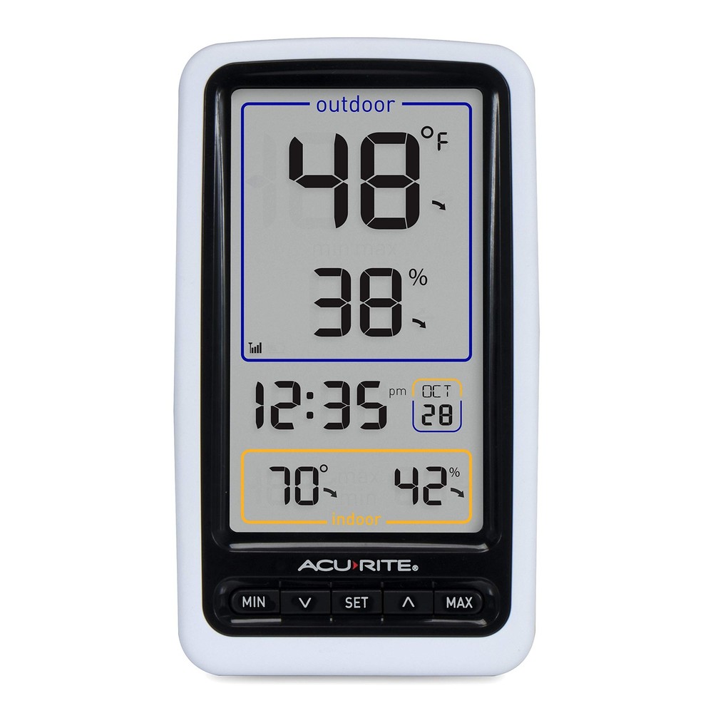 AcuRite 01136M Wireless Thermometer Single, With Humidity & Clock