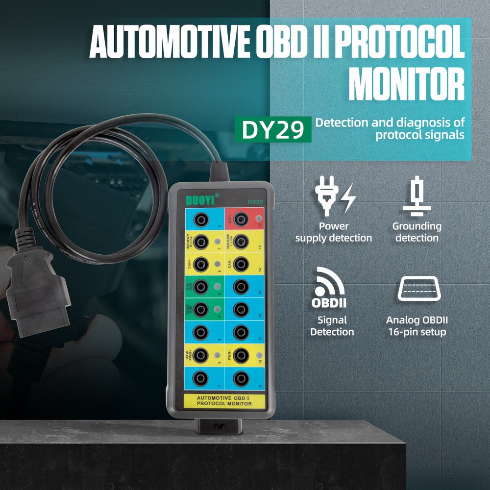 OBD2 Breakout Box Powerful OBDII Protocol Detector Access Scan Tool Car CAN Test