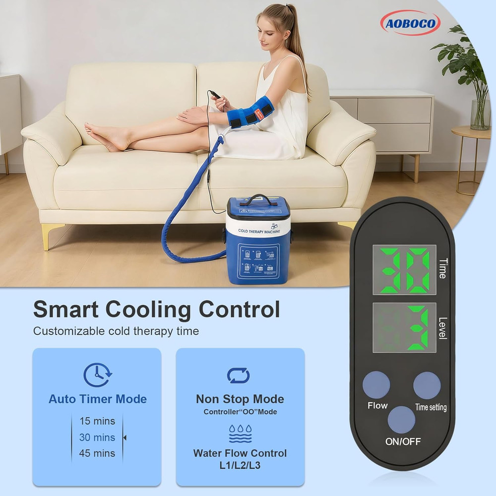 Ice Machine for Elbow, Portable Quiet Cold Therapy Machine with Timer, Adjustabl