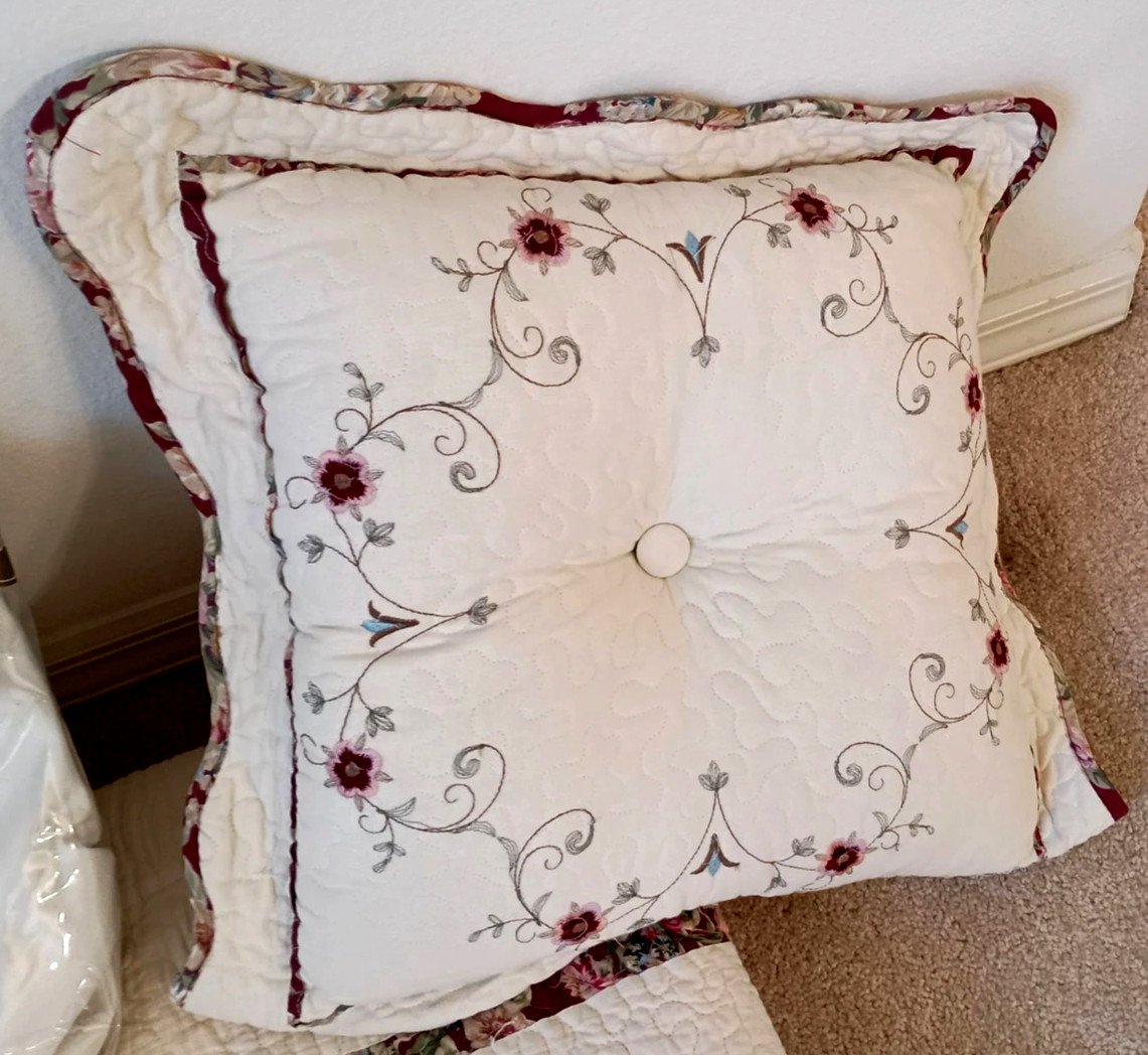 Gold Collection Marlena Floral 100% Cotton 6-Piece Quilt Set Bedspread Coverlet