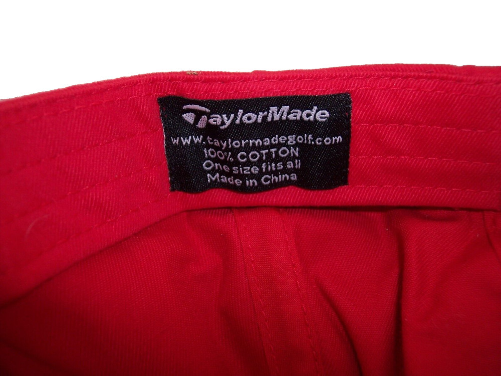 New TaylorMade Red Cotton Strapback Golf Cap/Hat