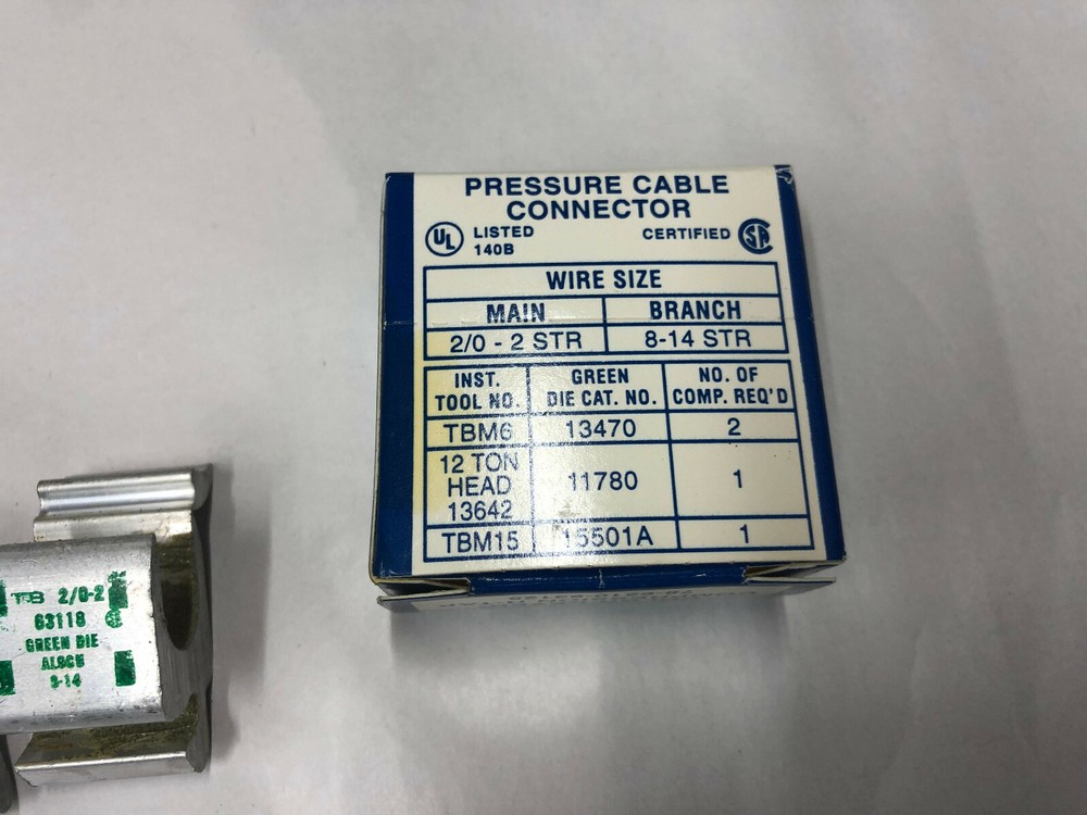 NEW Thomas & Betts 63118 Color-Keyed Compression H-Tap
