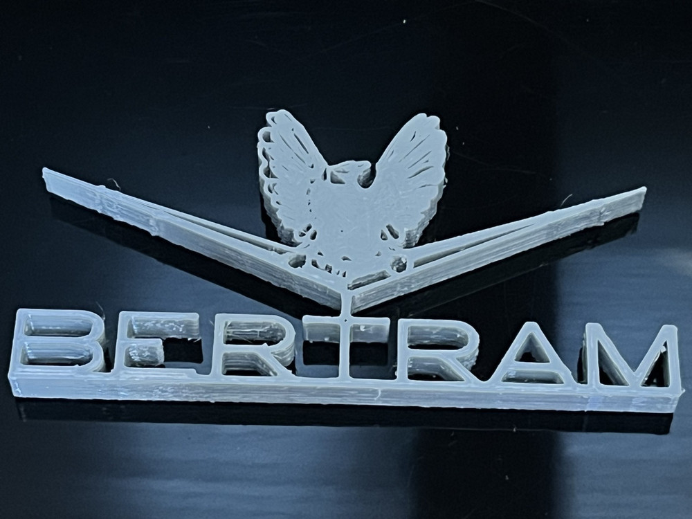 Single Plastic Bertram Exterior Emblem (Early Type) 3d Printed