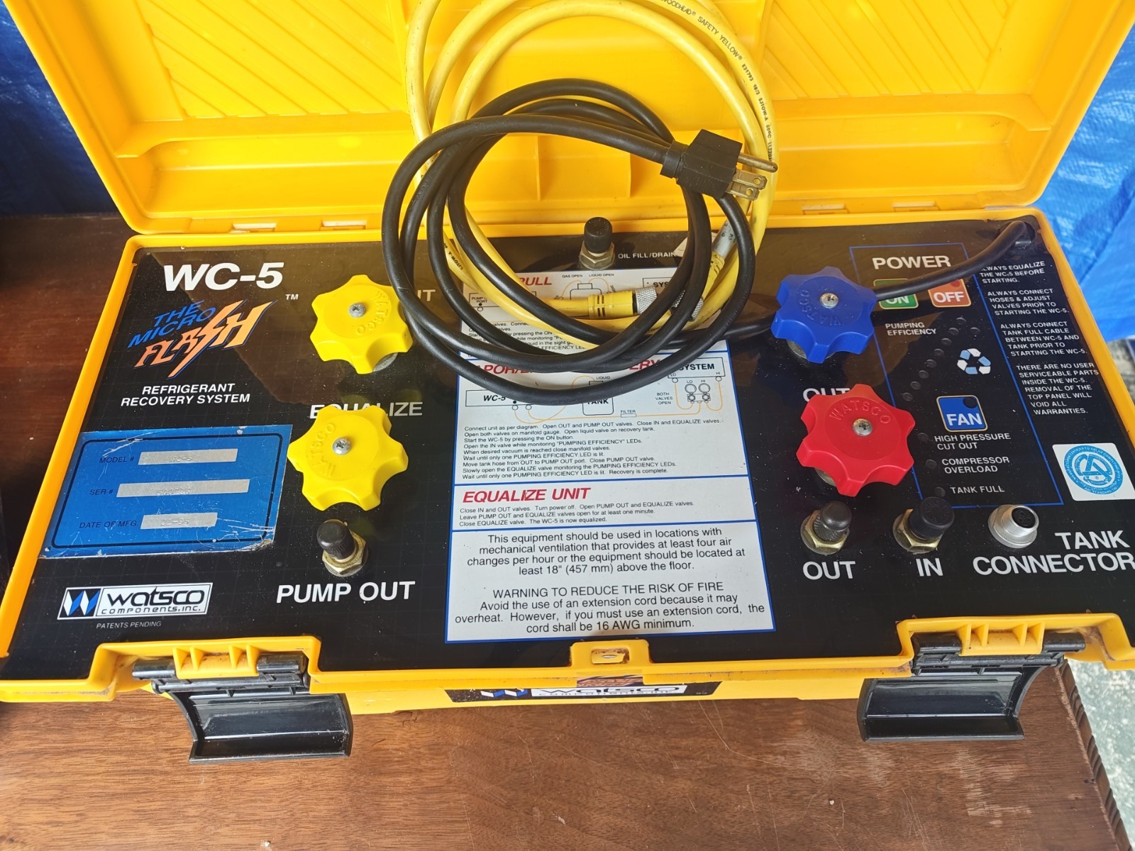 WATSCO MICRO FLASH REFRIGERANT RECOVERY SYSTEM WC-5