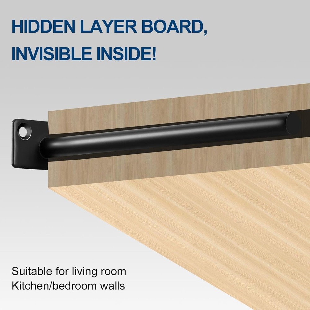 12 Pcs 8" Black Solid Steel Floating Shelf Bracket Blind 8 Inch