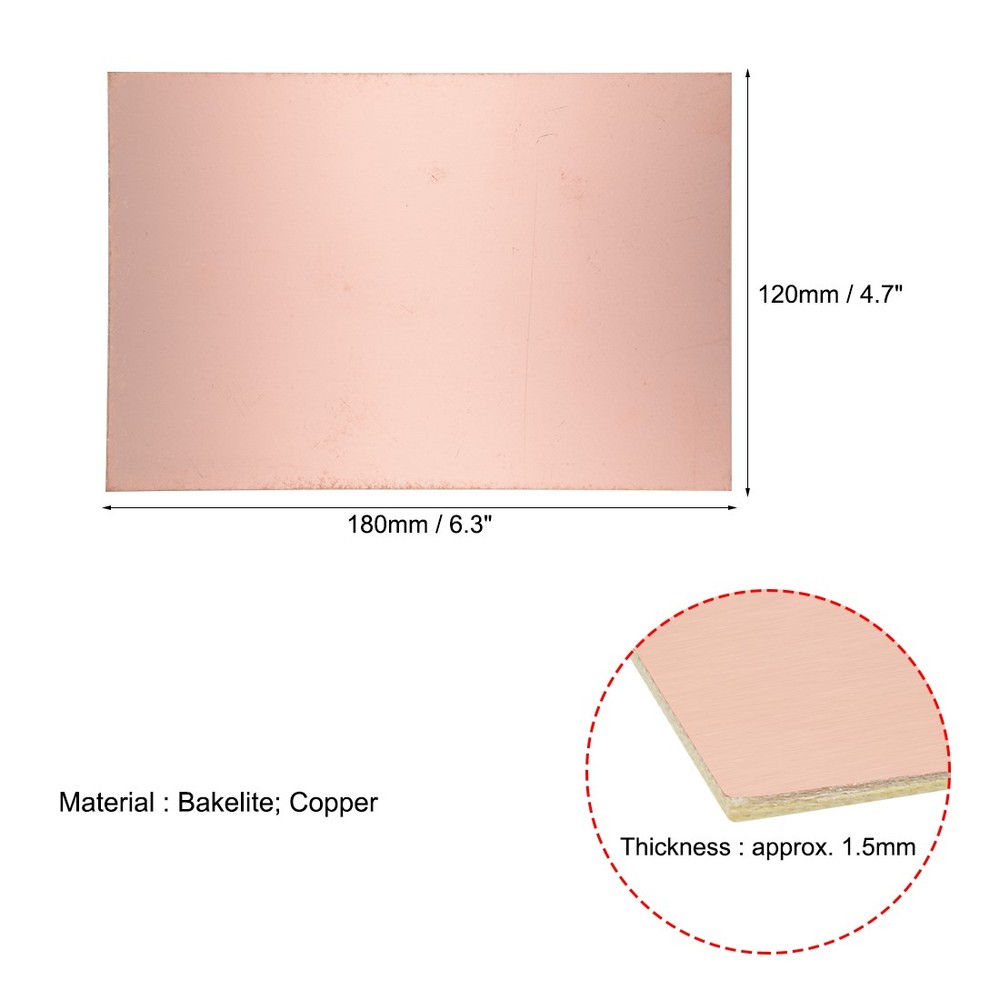 10pcs 180x120mm Single Side Coated Copper Laminated Circuit PCB Bakeli Board