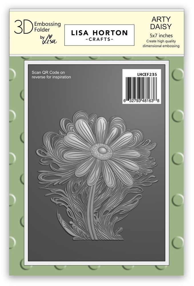 Lisa Horton Crafts  Embossing Folder 5"X7"-Arty Daisy