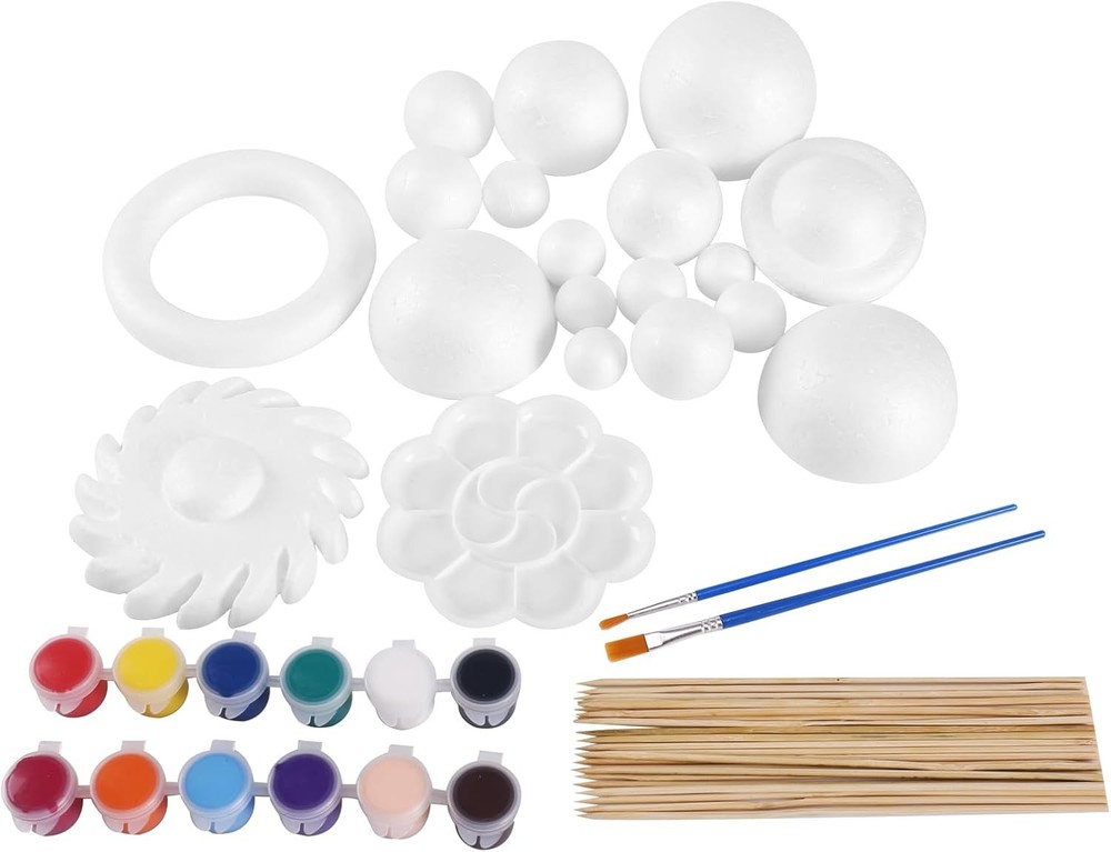 FFchuanhe 72 Pcs Solar System Model Foam Balls Kit Includes medium, White