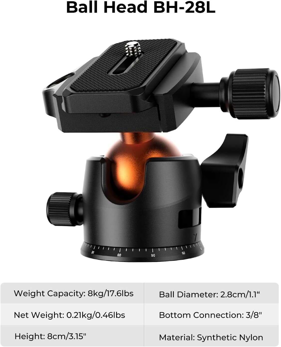 K&F Concept 64" Lightweight SLR Camera Tripod w/ 360° Ball Head & Cellphone Clip