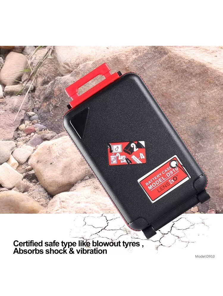 LENSGO Camera Battery Memory Card Case, Hard Protector Case Red