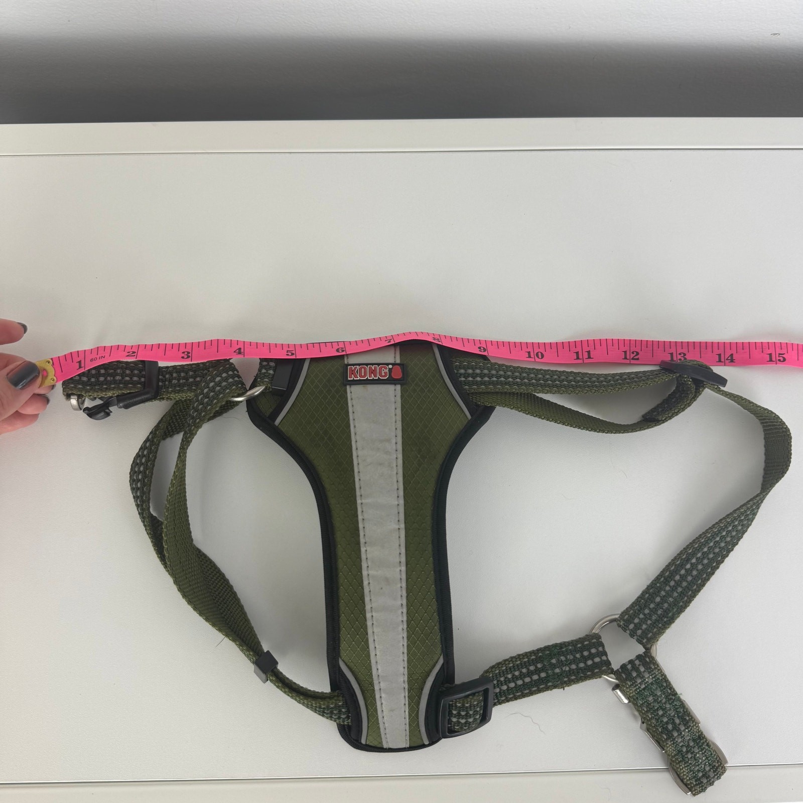 KONG Dog Pet Comfort Training Walking Reflective Padded Harness Olive Green