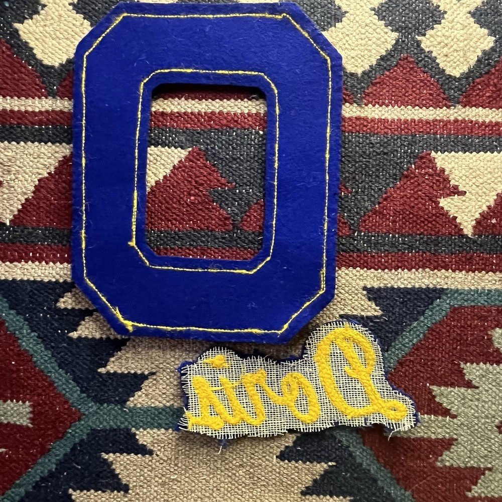 Vintage Varsity School Chenille Sweater Jacket Patch Set