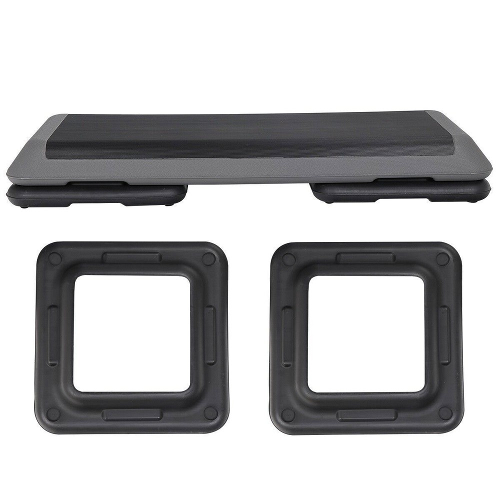 2PCS 43" Aerobic Step Platform Exercise Stepper Workout Step Adjustable w/Risers
