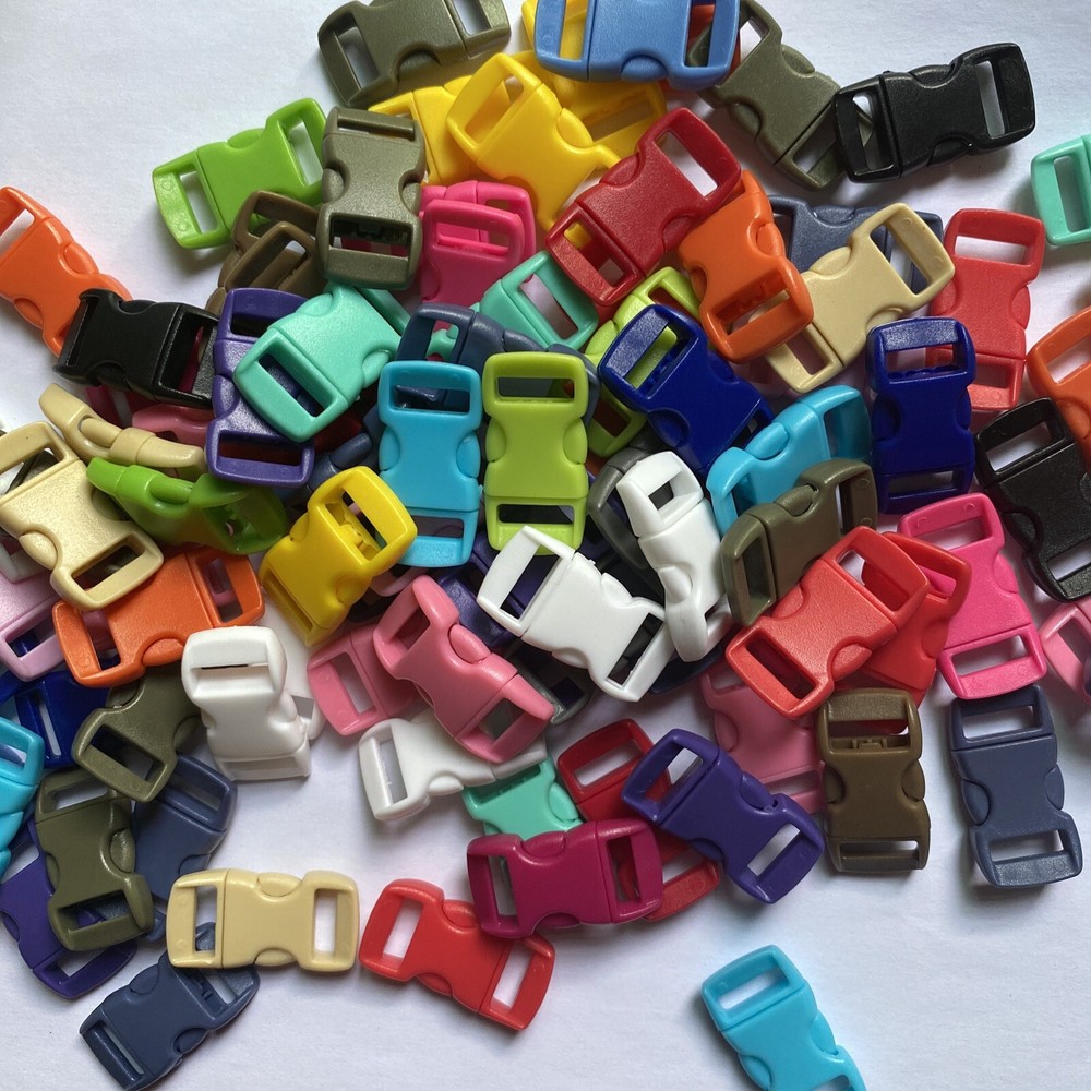10mm Random Mixed 50pcs Side Release Plastic Buckles Clips Webbing Diy Pet