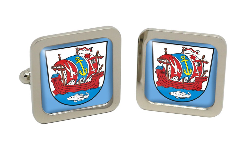 Bremerhaven (Germany) Square Cufflink in Chrome Box