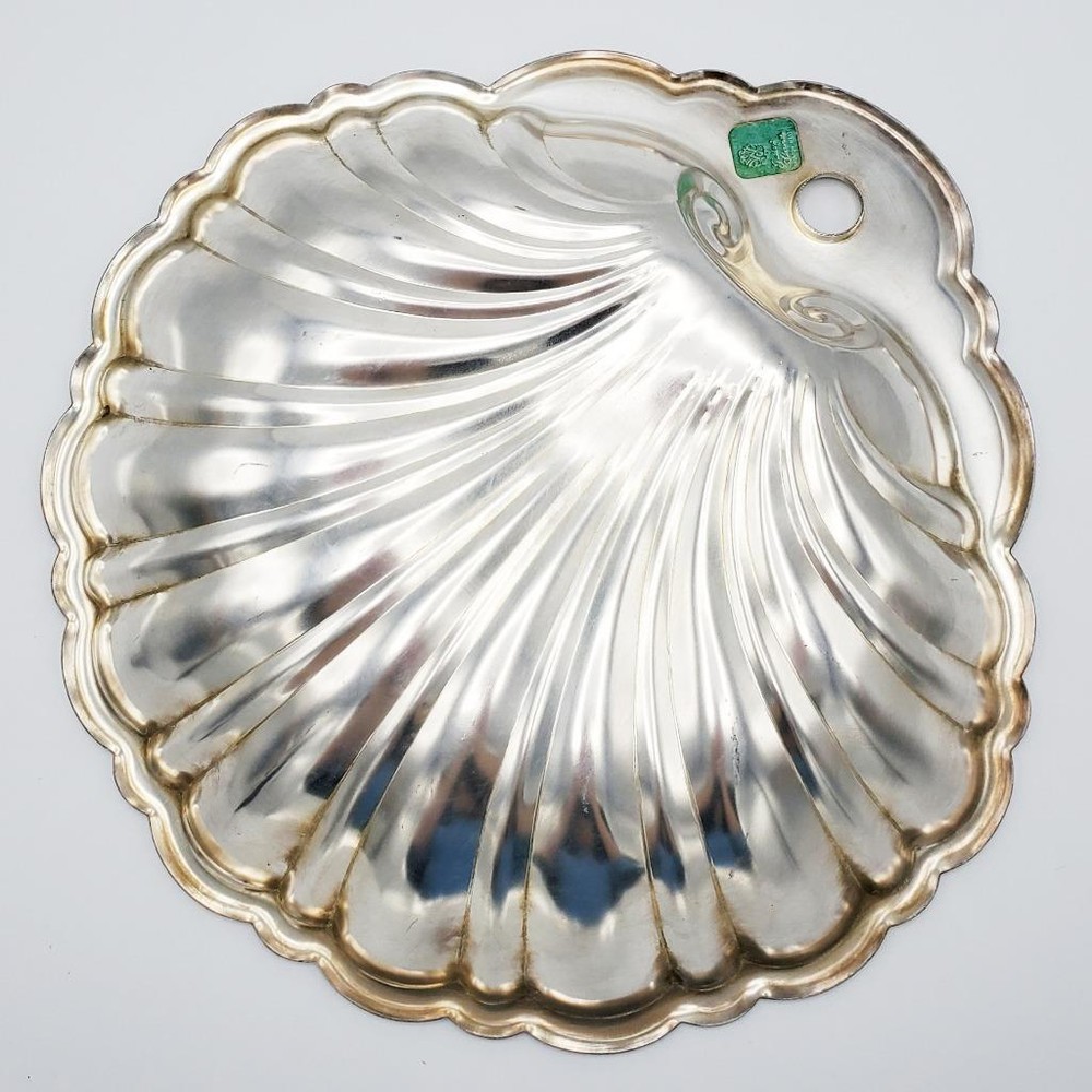 Silver Plated Shell Bowl Seafood Dish 11"