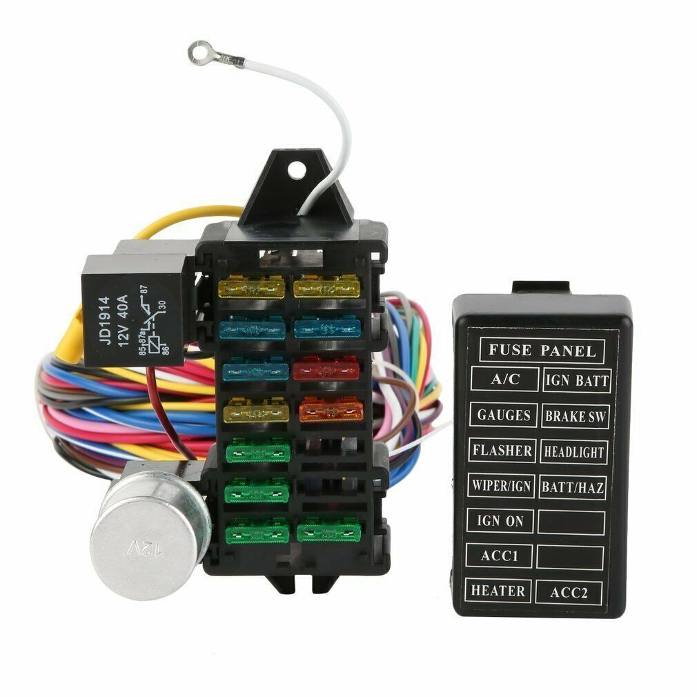 Universal 12 Circuit Wiring Wires Harness For Muscle Car Hot Rod Street Rod XL