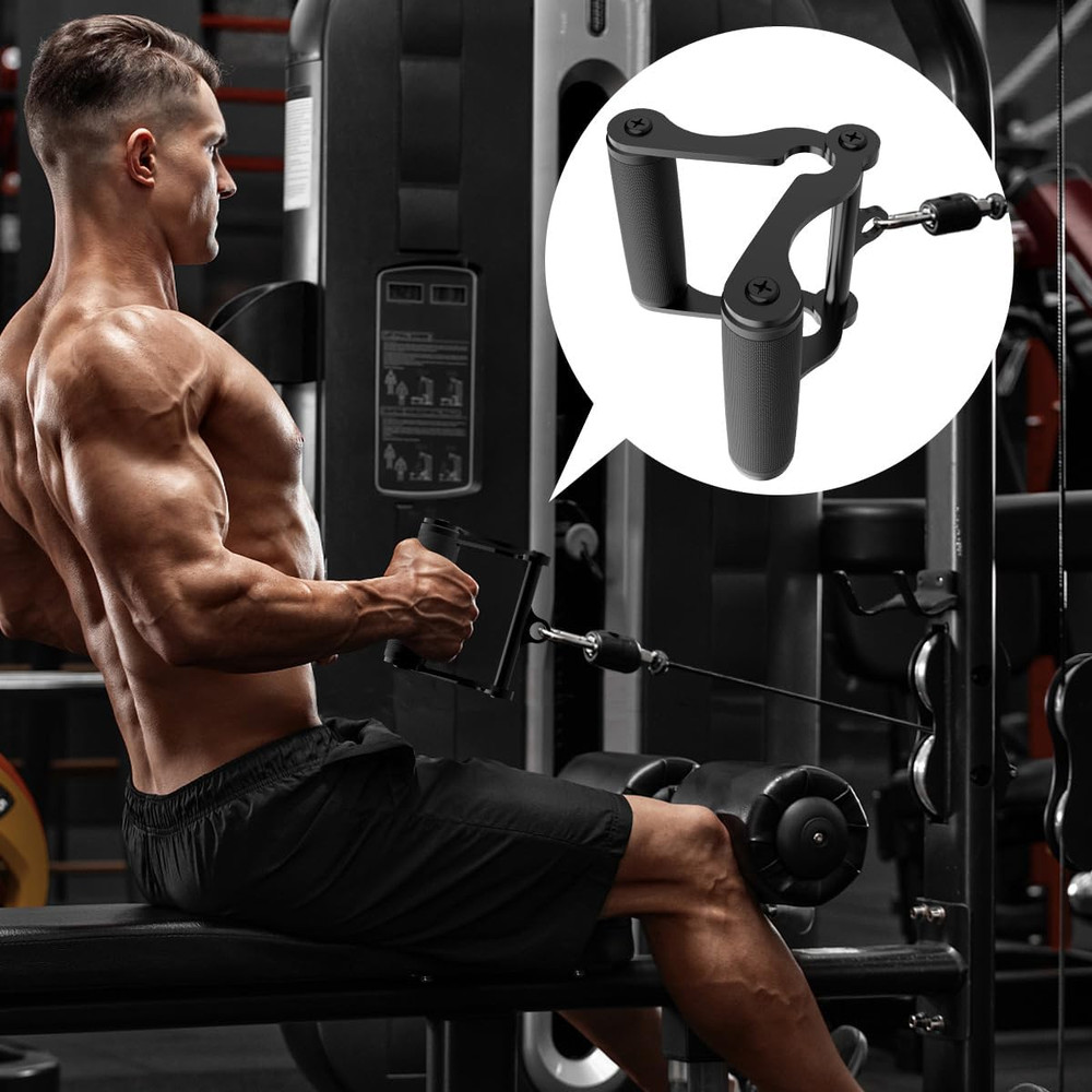 V Bar T-Bar Row Landmine Handle Attachment for Barbell Bars, Solid Mine Double D