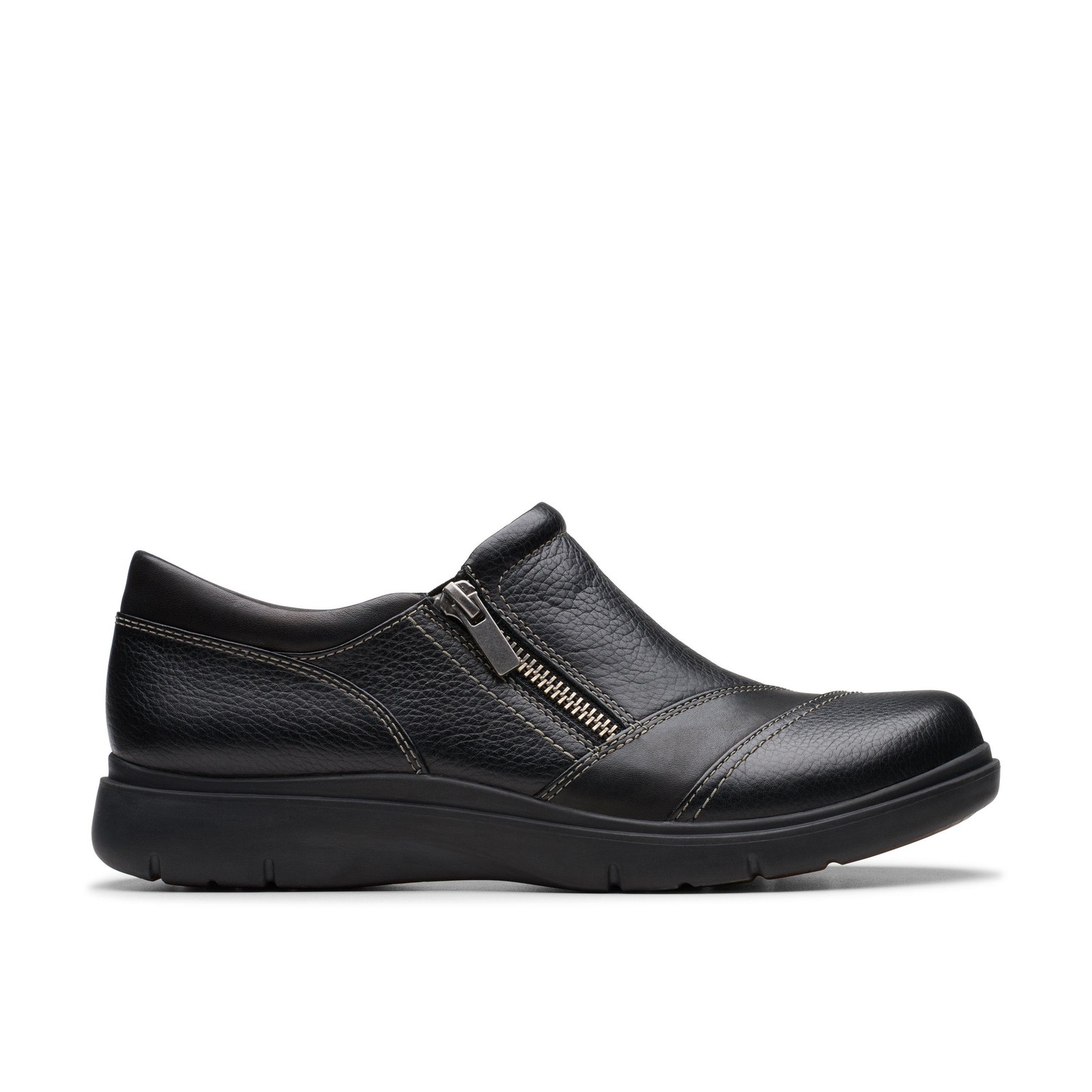Clarks Womens Certina Pure Black Leather Casual  Shoes