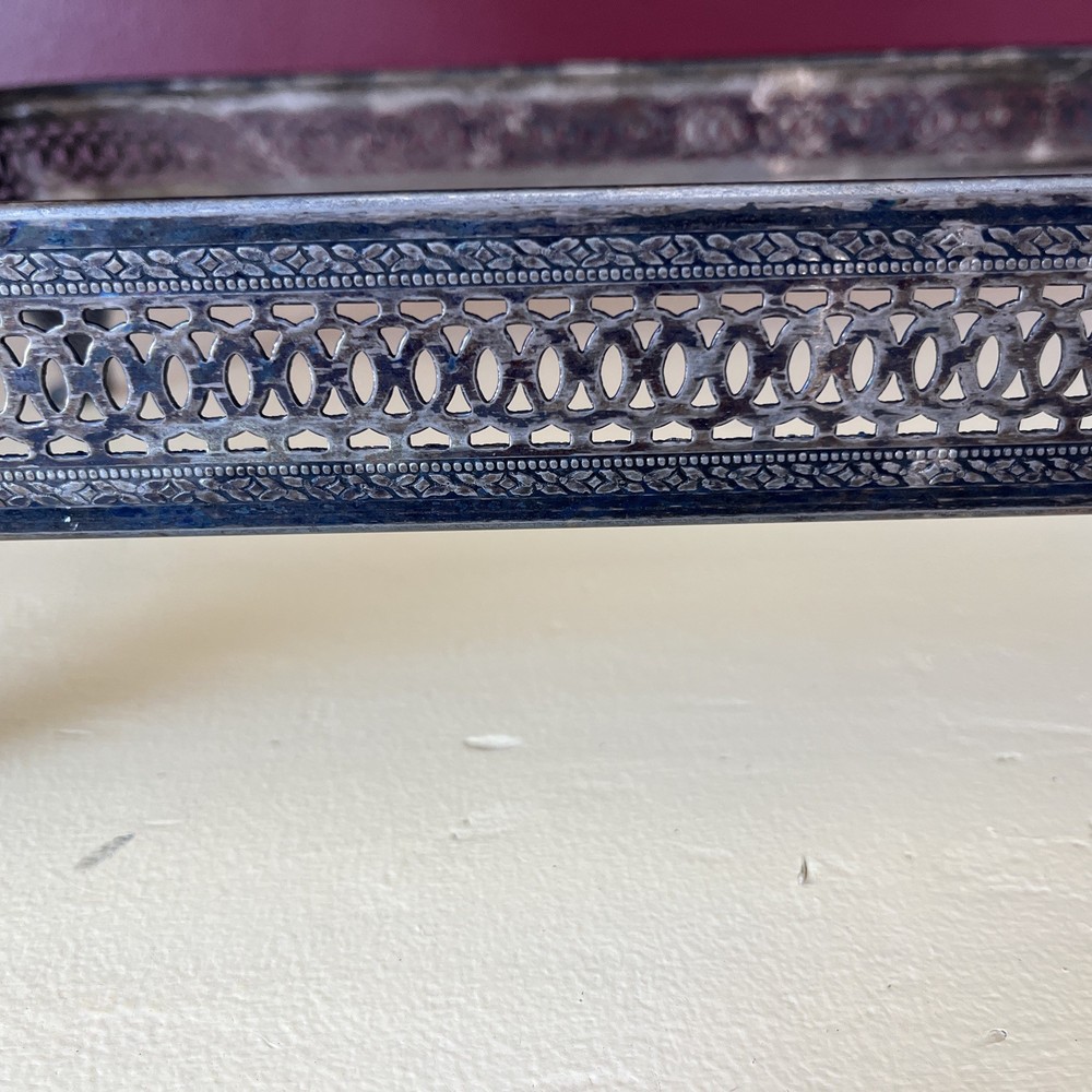 Silver-plated Rectangle Casserole Tray. Footed with Handles