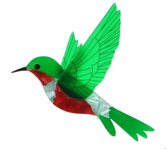 Acrylic bird brooch