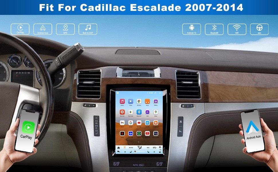 $500 on AMAZON! QLED Cadillac Escalade 2007-2014 9.7" Radio CarPlay Android Auto