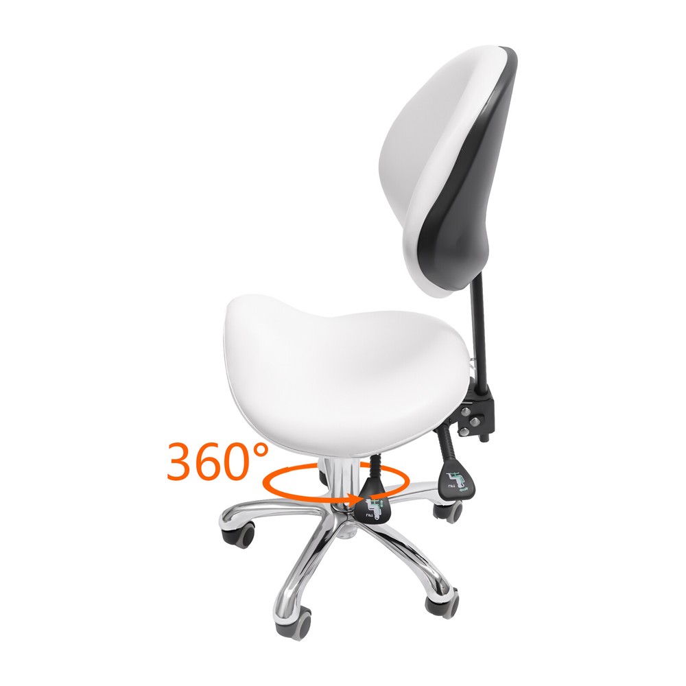 Ergolution Ergonomic Saddle Stool W/ Backrest -Work Stool,Office Stool-Seat
