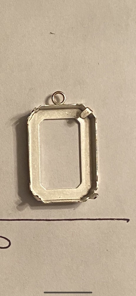 Silver Setting W/Loop for Rectangle #4627 Shape Fancy Stone Crystal 27x18.5mm