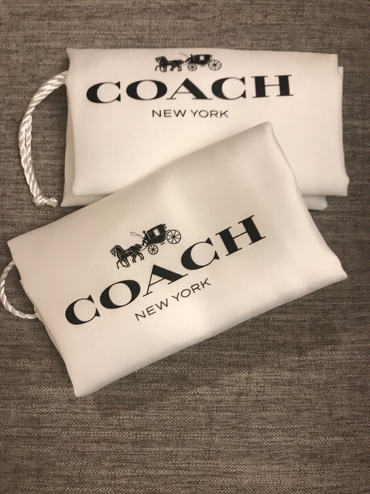❤️ 2  New Coach 12”x9”Drawstring Dust Bag Black /White