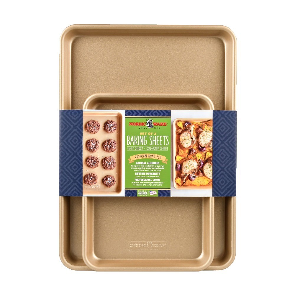 Nonstick Baking Sheets 2-Pack Reusable Cookie Sheets for Oven Baking