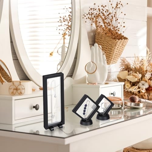 30 Pack 3D Floating Display Stand Floating Frame Display Case Coin Black