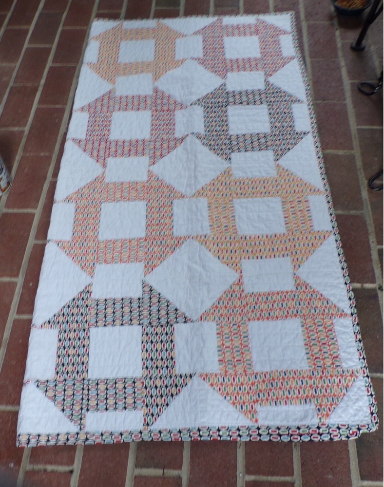 Handmade Small Multicolor Geometric Quilt
