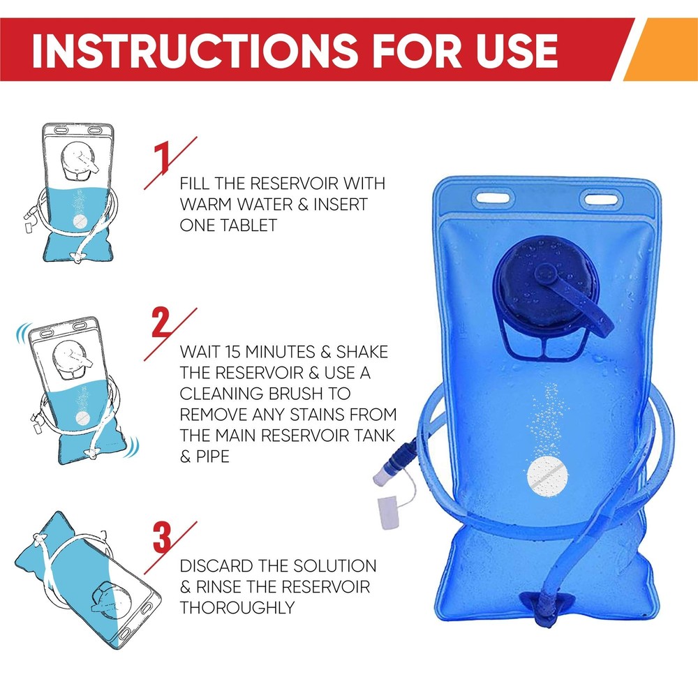 Hydration Backpack Cleaning Tablets - (36 Tablets) Great for Reservoir Pack o...