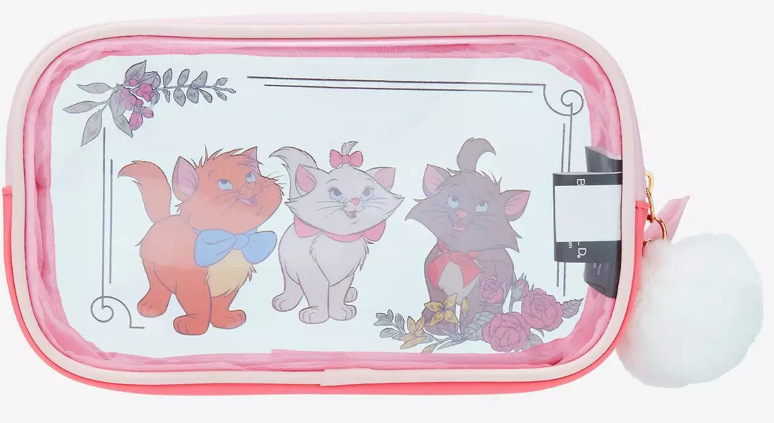 NEW Disney The Aristocats Kittens 3pc Cosmetic Travel Makeup Pen Pencil Bag Set