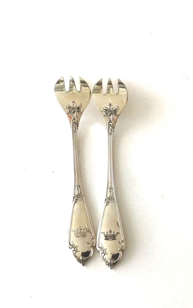 WOLFERS Belgian Solid Silver 800 ouster forks 18/PS crown box