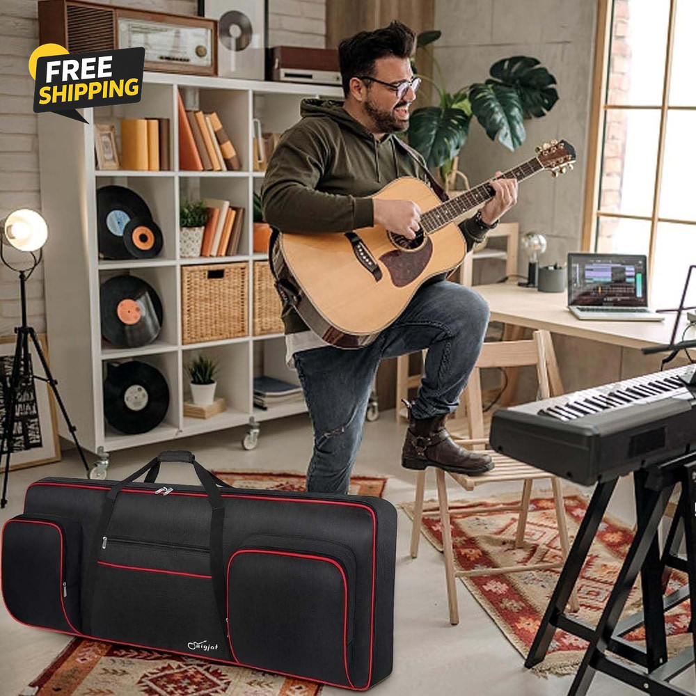 76 Key Keyboard Case, Soft Padded Piano Case with Handle and Adjustable