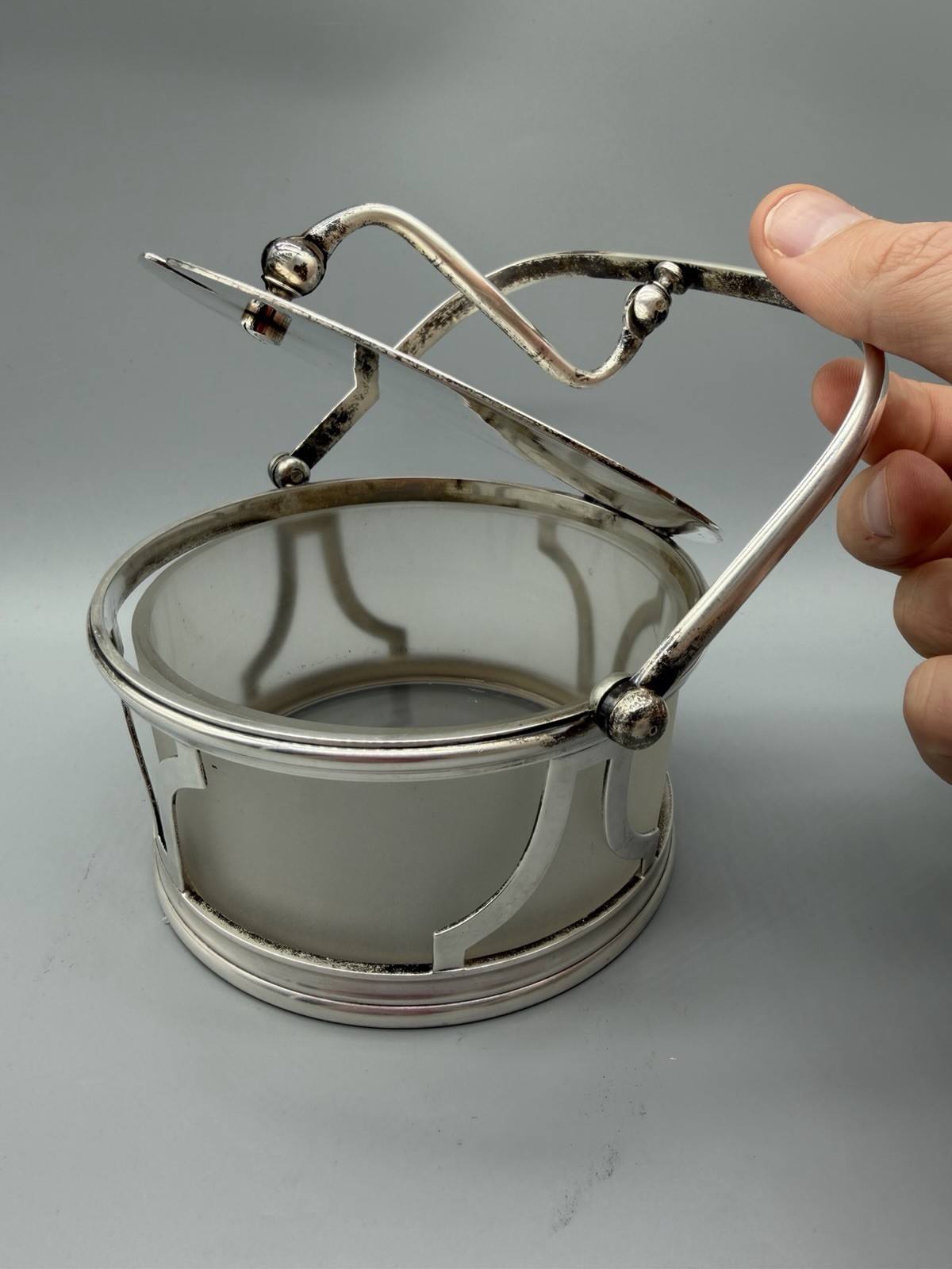 French Boulenger Art Deco Sterling Silver Cheese Serving Dish, 510 grams