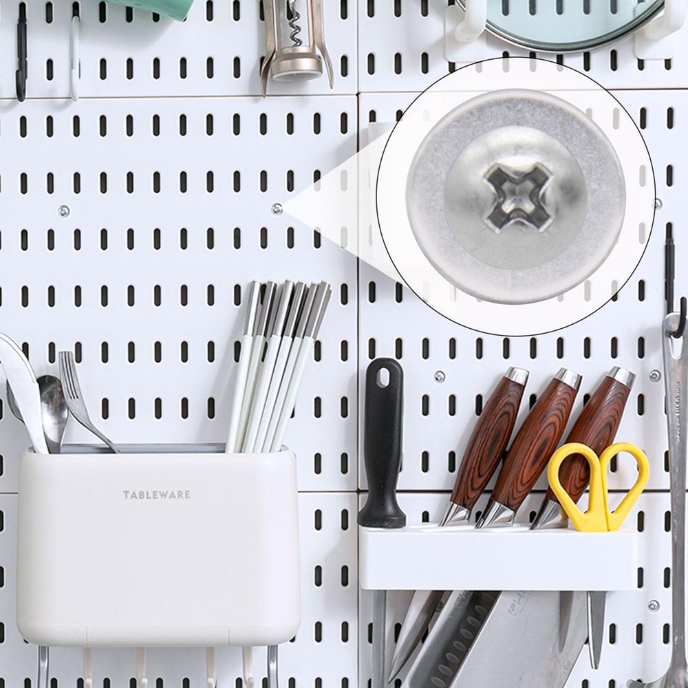 200 Pieces Pegboard Mounting Kit Wall Peg Boards Installation Accessories Peg...
