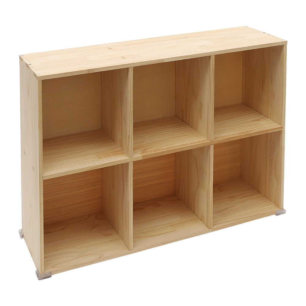 Solid Wood Bookcase with 6 Cubes - Stylish Storage & Elegant Design