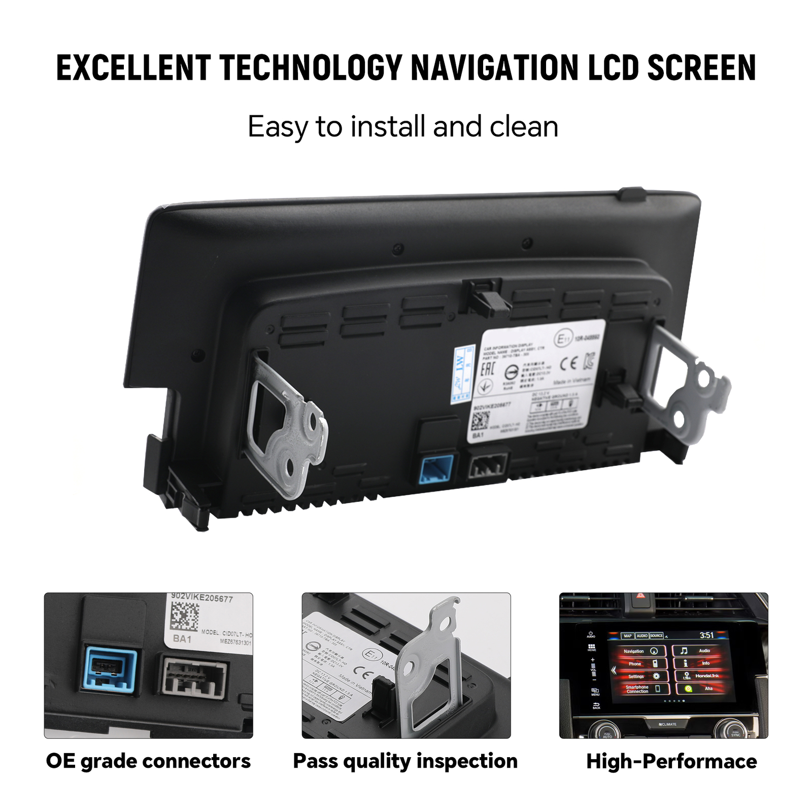 39710-TBA-A11 FOR 2016-18 Honda Civic Radio OEM Navigation Display Touch Screen