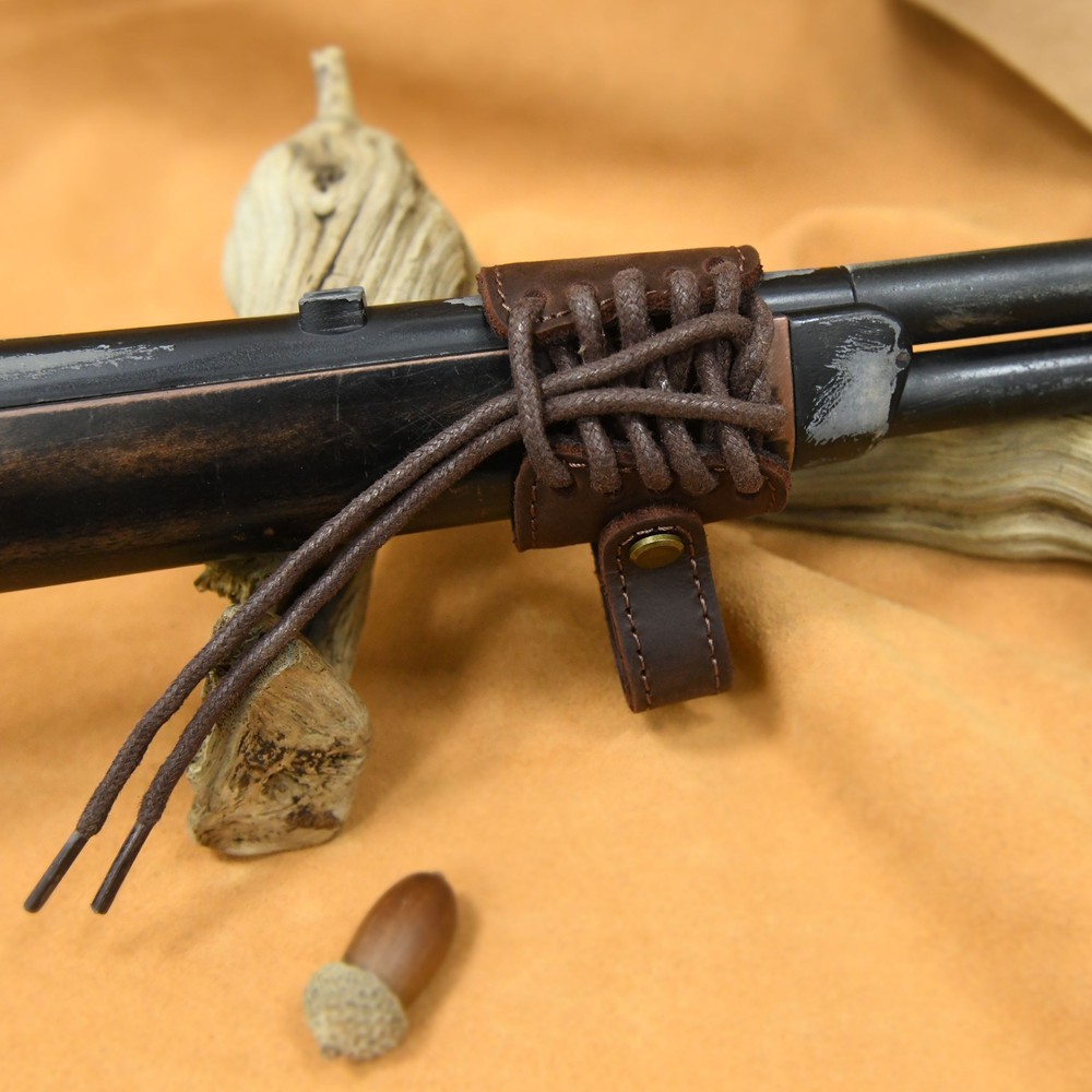 Full Leather No Drilling Rifle Barrel Mount Conect Gun Sling Loop for Shooting